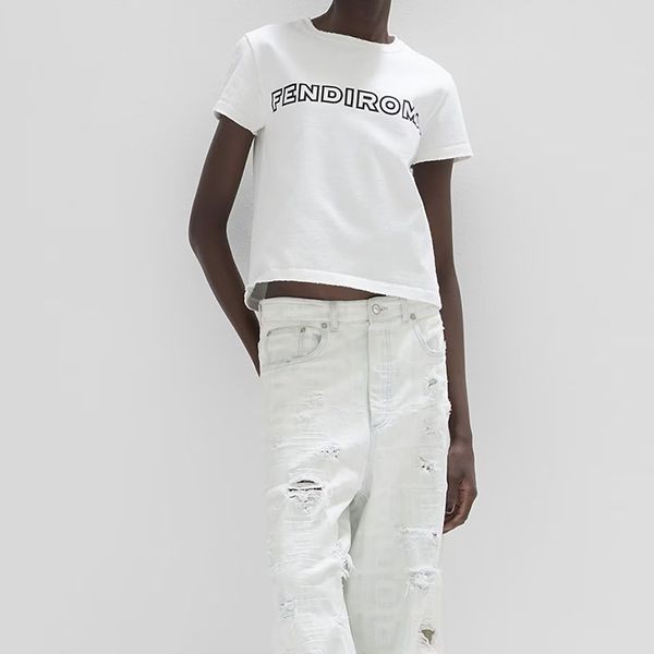 超人気☆フェンディ × Marc Jacobs Tシャツ 偽物 ジャージー ロゴ ボクシー FS7950AXBHF0ZNE